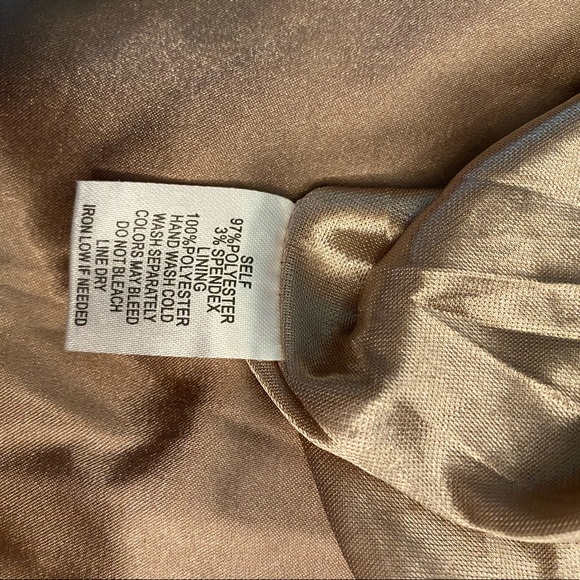 NELLIS, L, gold satin draped neck & back, criss cross strap dress, new w/ tags!! - Picture 8 of 8